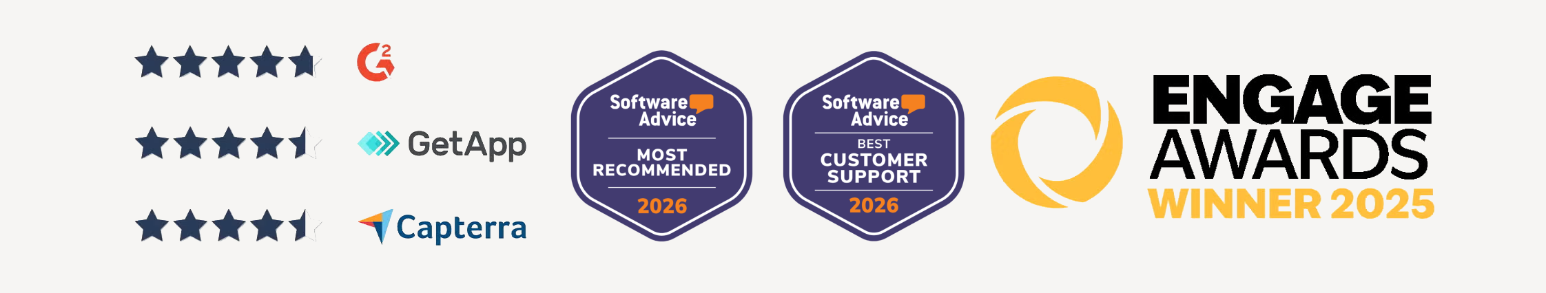 Thomas badges and awards - Best customer support and most recommended 2026